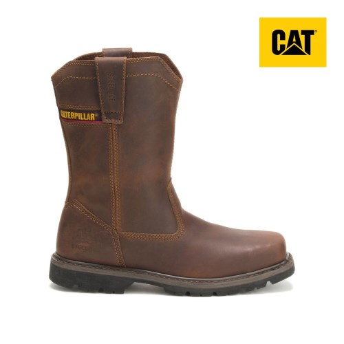 Caterpillar Wellston Pull On Steel Toe Miesten Turvakengät TummanRuskea (NPWJY)